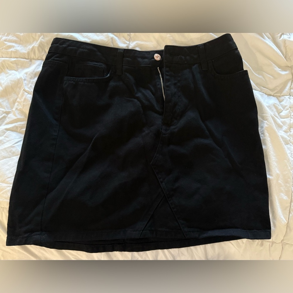 NWT! New Look Denim black denim jean Eva mini skirt from ASOS